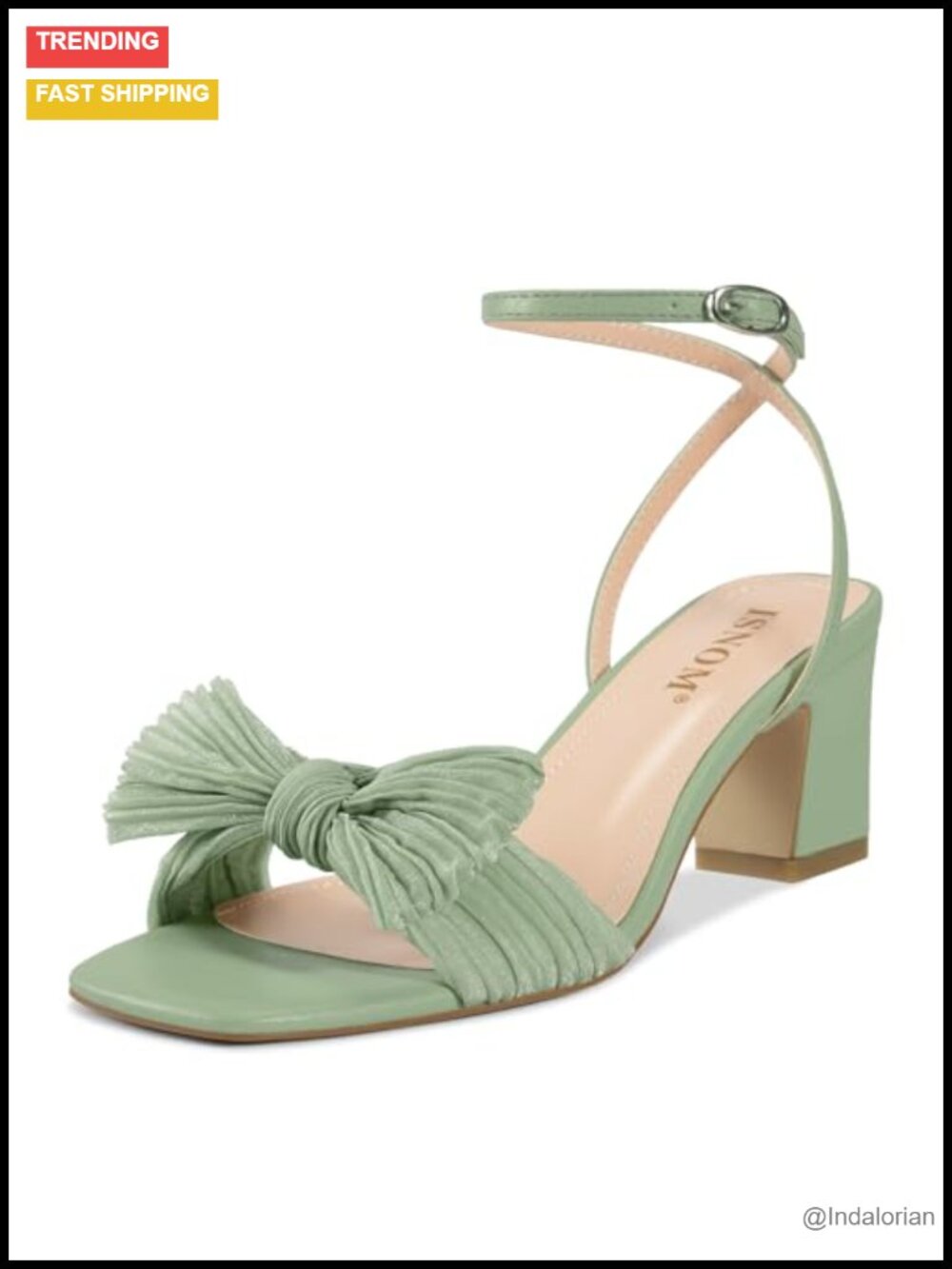 Women's Organza Bow Heeled Sandals Square Toe Ankle Strap Dress Shoes
